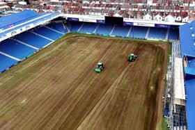 Drone images captured how the Fratton Park surface looked at the end of the season at the pitch renovation was carried out. Picture credit: My Portsmouth By Drone