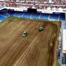 Drone images captured how the Fratton Park surface looked at the end of the season at the pitch renovation was carried out. Picture credit: My Portsmouth By Drone