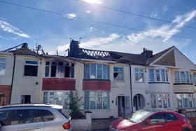 Houses were destroyed following a fire which spread to eight houses on Hill Park Road in Gosport