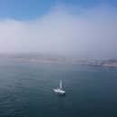 Spooky fog on a sunny day in the Solent off Hayling Island and Eastney
