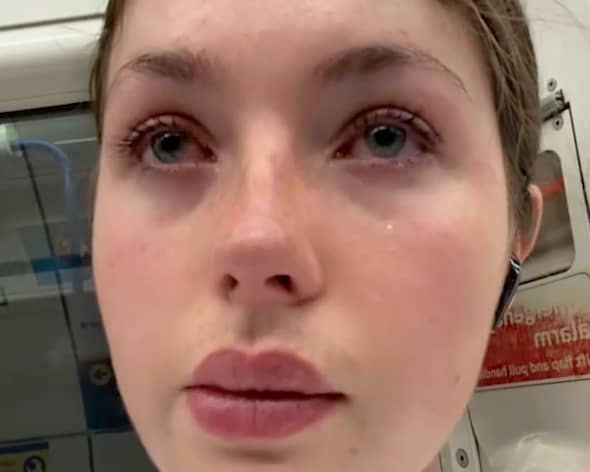 Scarlett Owens, 23, was left in tears after a man kicked and verbally abused her on the Northern Line in London. 