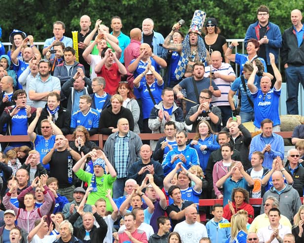 There were 1,001 of the Pompey faithful at Accrington for their first League Two away game of the 2013-14 season. Picture: Ste Jones.
