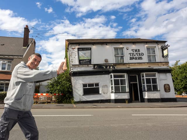 Carl Falconer who has been going to The Tilted Barrel pub for about 40 years.  