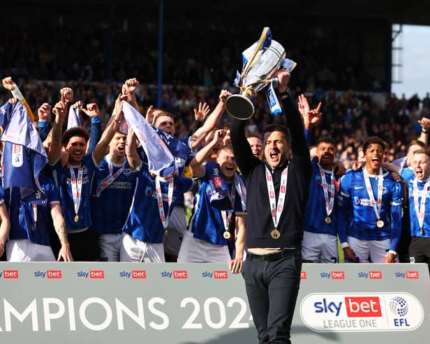 Pompey celebrate their League One title win - but a former Blues hero has a warning about the Championship. Pic: Getty