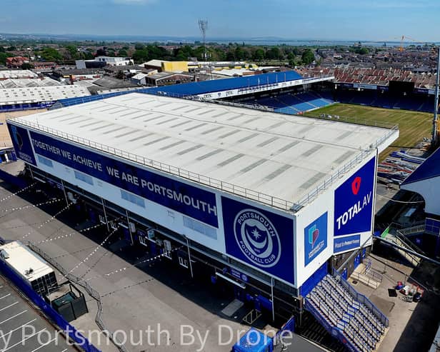 Pompey are ploughing on with the next chapter of Fratton Park's £15m overhaul. Pic: My Portsmouth By Drone.