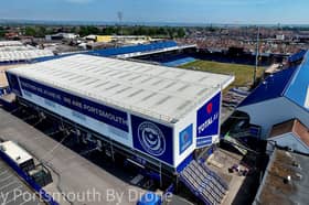 Pompey are ploughing on with the next chapter of Fratton Park's £15m overhaul. Pic: My Portsmouth By Drone.