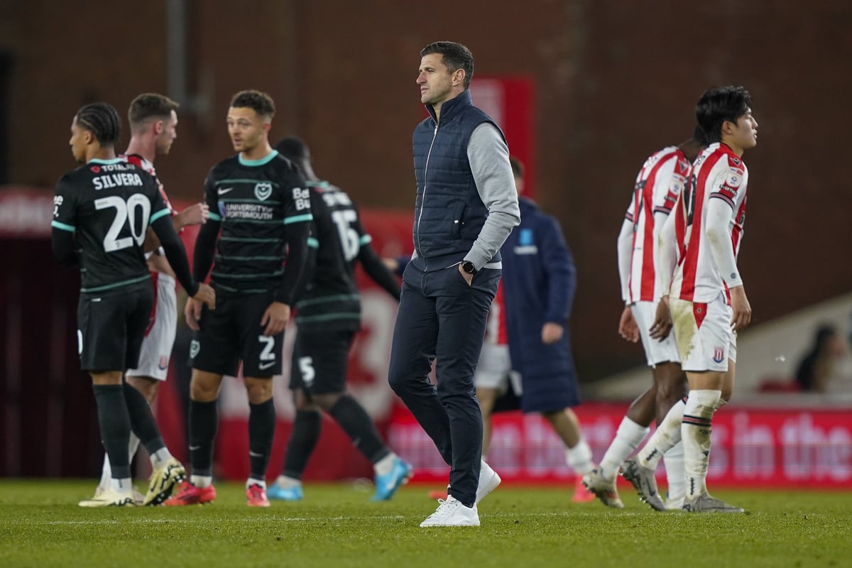 'Massive apologies': Stunned Portsmouth boss' honest message to the Fratton faithful after Stoke debacle